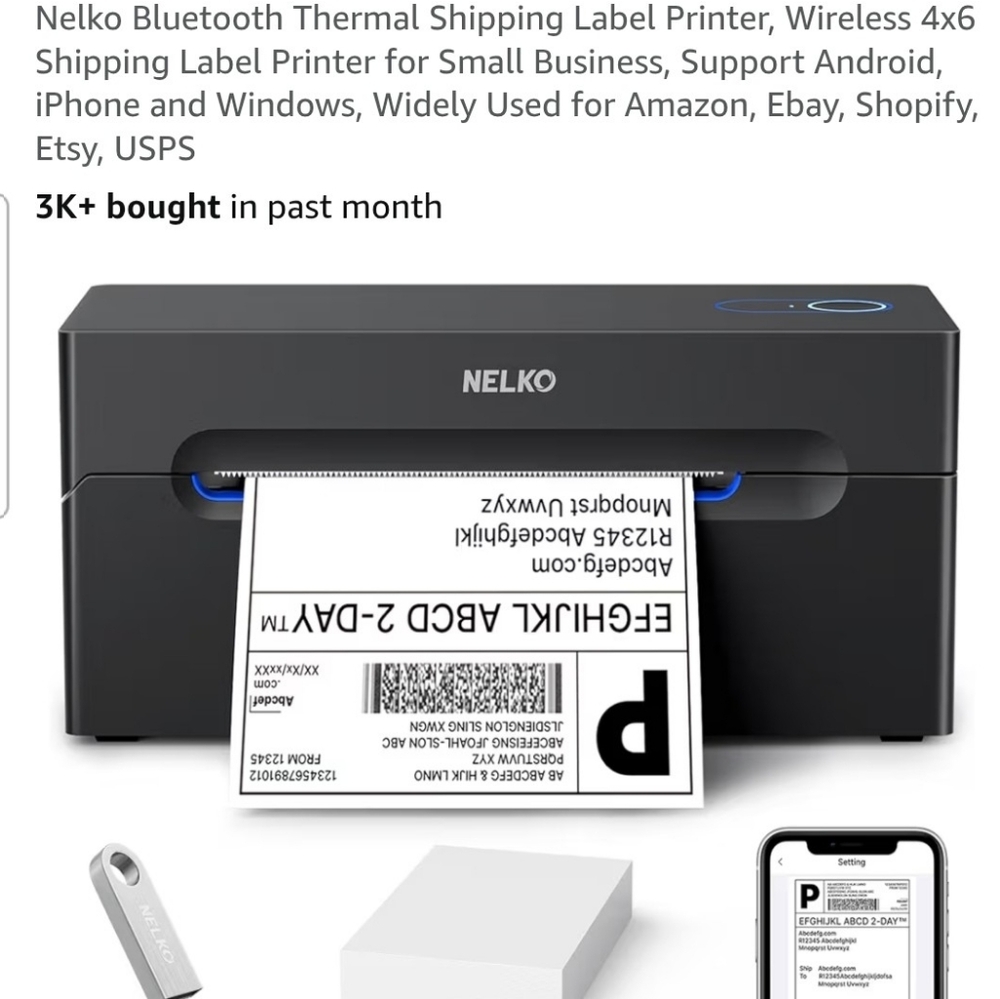 BNIB☆ Nelko Bluetooth Thermal Label Printer